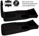 RED STITCH CENTRE CONSOLE & ARMREST SUEDE COVERS FITS NISSAN S14 SILVA 94-98
