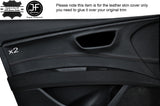 BLACK STITCH 2X FRONT DOOR CARD TRIM LEATHER COVERS FITS SEAT LEON 13-20 5 DOOR