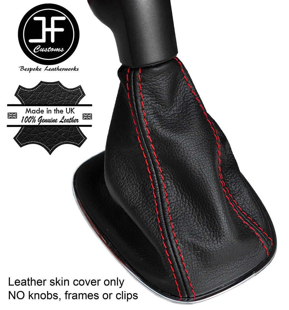 RED STITCH TOP GRAIN REAL LEATHER GEAR GAITER FOR VAUXHALL OPEL CORSA D 06-14