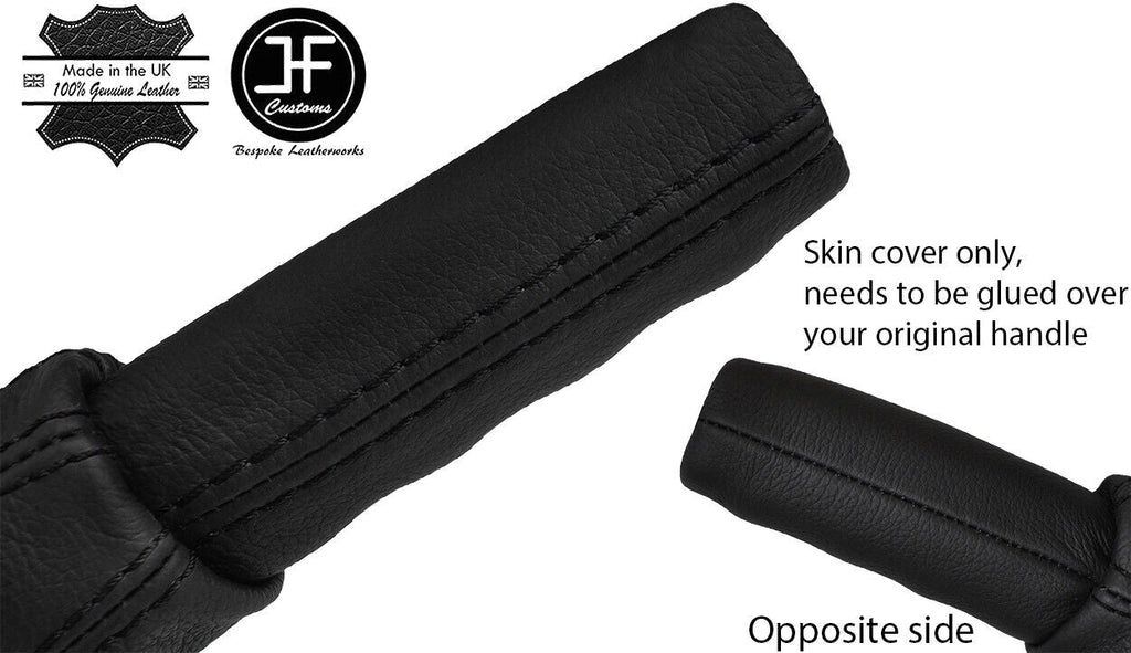 BLACK STITCH HANDBRAKE HANDLE REAL LEATHER COVER FOR CORVETTE C5 1997-2004