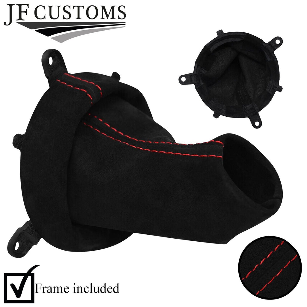 RED STITCH BLACK SUEDE GEAR GAITER FITS HONDA CIVIC EP3 TYPE R 01-05+FRAME