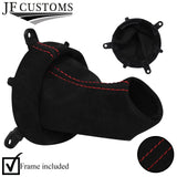 RED STITCH BLACK SUEDE GEAR GAITER FITS HONDA CIVIC EP3 TYPE R 01-05+FRAME