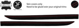 RED STITCHING 2X A PILLAR SUEDE COVERS FOR SMART FORTWO 450 1998-2007 CUSTOM NEW