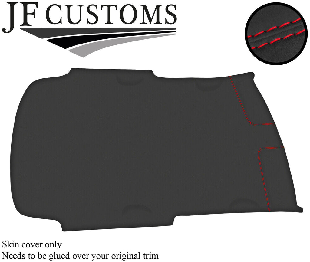 RED STITCH ROOF HEADLINING DARK GREY LUXE SUEDE COVER FOR VW GOLF MK4 3 DOOR
