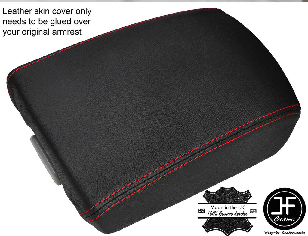 RED STITCHING REAL LEATHER ARMREST LID COVER FITS HYUNDAI SONATA 2006-2010