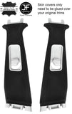 BLACK STITCH 2X UPPER B POST PILLAR SUEDE COVERS FITS DISCOVERY 4 2009-2016