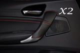 RED STITCH FITS BMW 1 SERIES F20 F21 10-13 2X FRONT DOOR HANDLE COVERS LEATHER