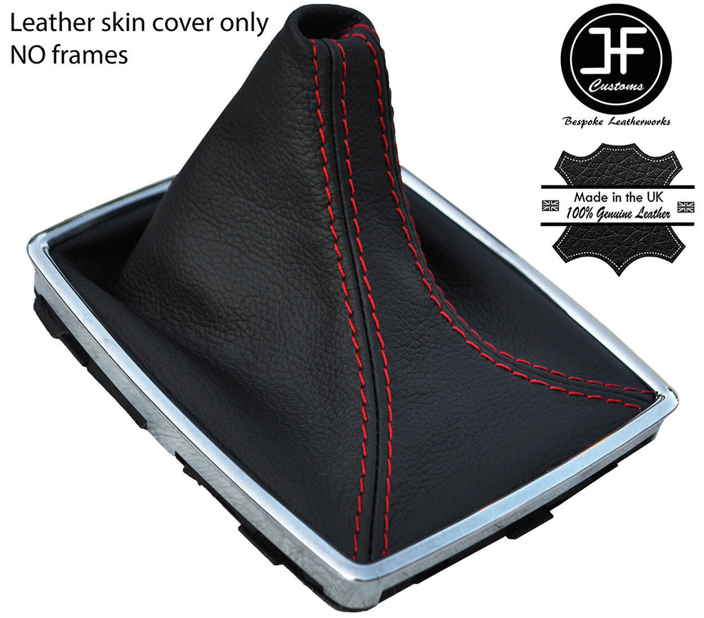 RED STITCH TOP GRAIN LTHR MANUAL GEAR GAITER FOR MERCEDES C CLASS W204 07-14