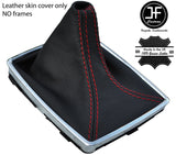 RED STITCH TOP GRAIN LTHR MANUAL GEAR GAITER FOR MERCEDES C CLASS W204 07-14