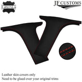 RED STITCH LEATHER & SUEDE COVERS FOR BMW E90 05-12 SALOON TOP RECOVERY KIT