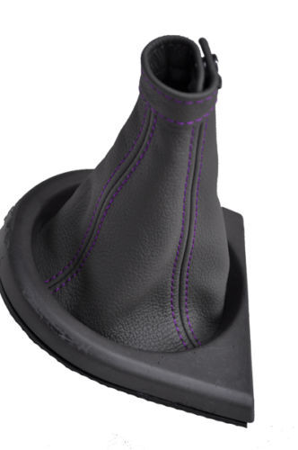 FITS FIAT MULTIPLA 99-04 GEAR GAITER GREY LEATHER purple st CUSTOM NEW
