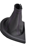 FITS FIAT MULTIPLA 99-04 GEAR GAITER GREY LEATHER purple st CUSTOM NEW