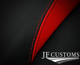 RED BLACK ITALIAN LEATHER ARMREST LID COVER FITS NISSAN X TRAIL T32 14-17