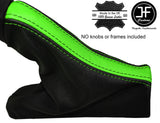 BLACK & GREN LEATHER HANDBRAKE GAITER E BRAKE BOOT FITS FORD MUSTANG 2015-2017