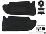BLACK CROSS STITCH 2X SUN VISORS REAL LEATHER COVERS FOR VOLVO XC90 2002-2014