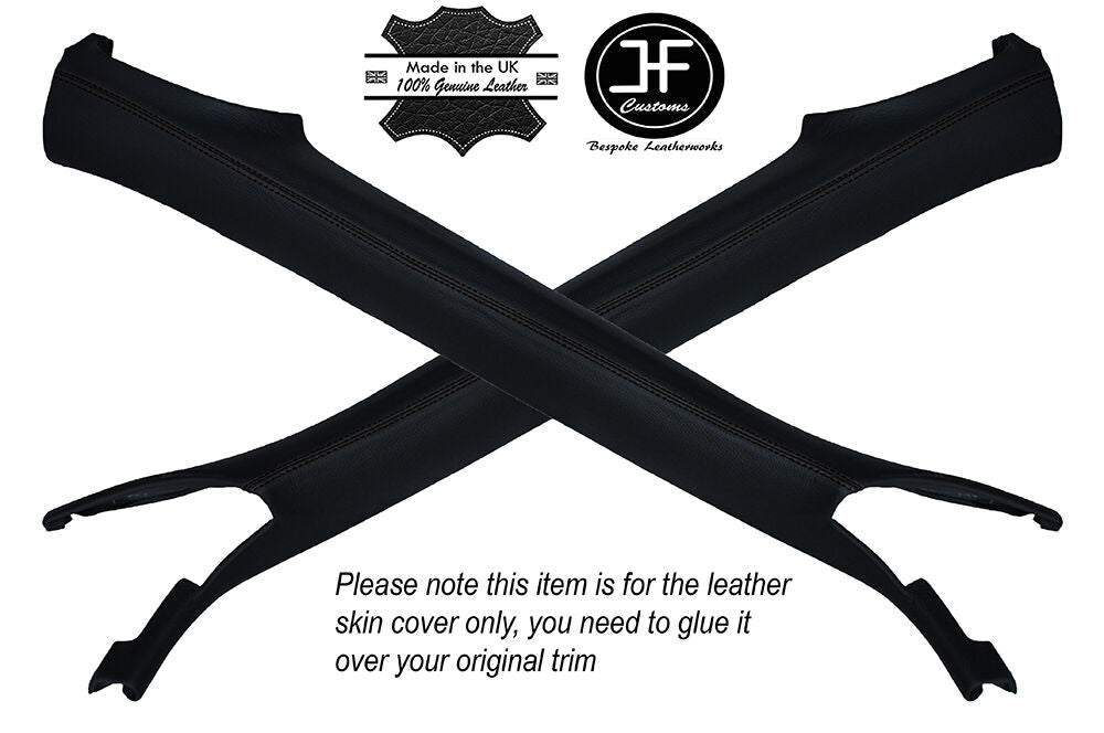 BLACK STITCHING 2X A PILLARS LEATHER COVERS FITS CAMARO TRANS AM FIREBIRD 93-02