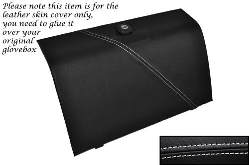 WHITE STITCHING FITS TRIUMPH TR7 TR8 GLOVE BOX LID REAL LEATHER SKIN COVER ONLY