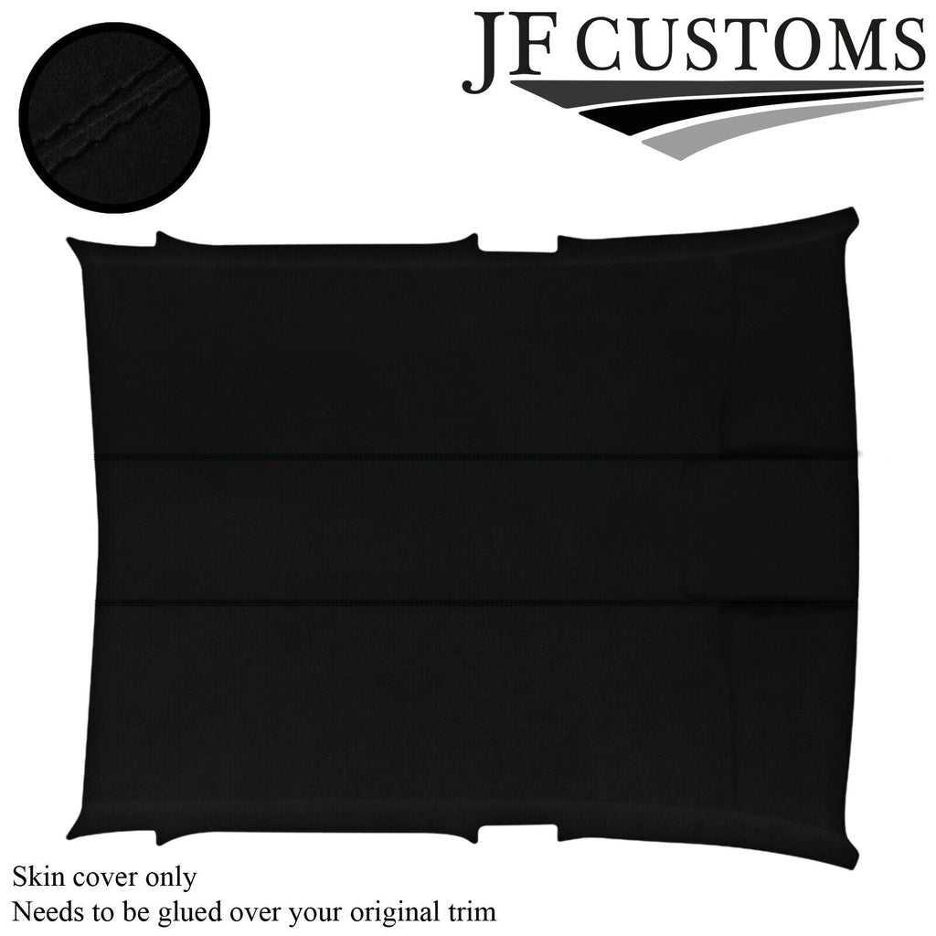 BLACK STITCH SUEDE ROOF HEADLINER COVER FOR VW AMAROK 10-20 DOUBLE CAB