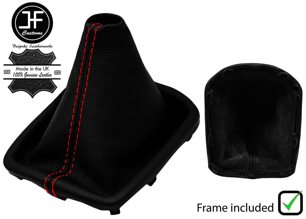 RED STITCH LEATHER GEAR GAITER+PLASTIC FRAME FITS RENAULT MEGANE MK4 16-20