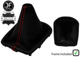 RED STITCH LEATHER GEAR GAITER+PLASTIC FRAME FITS RENAULT MEGANE MK4 16-20