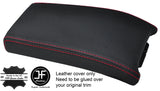 RED STITCH REAL LEATHER ARMREST LID COVER FITS MERCEDES CLK W208 C208 97-00