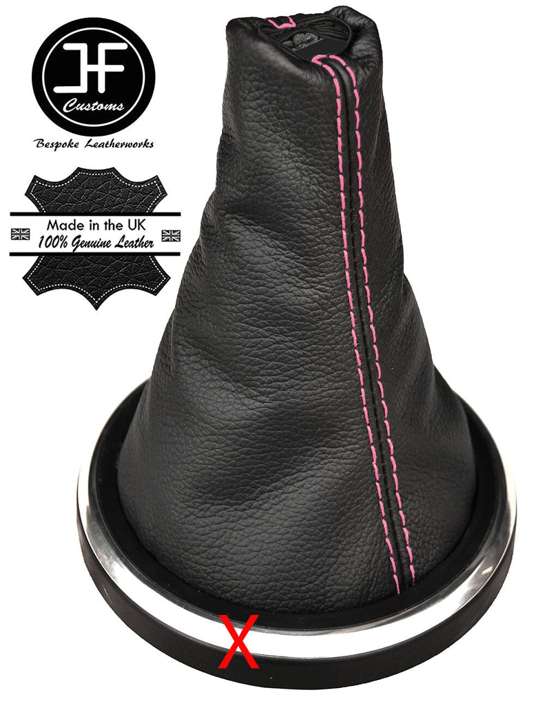 PINK STITCH LEATHER REPLACEMENT GEAR GAITER FITS FORD FIESTA MK6 FUSION 02-08