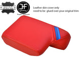 RED LEATHER TRI STRIPES ARMREST ARM REST COVER FOR BMW SERIES 3 E36 91-99