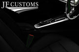 GREEN LUX-STITCH LEATHER 2X LONG SEAT BELT COVERS FOR LAND ROVER DEFENDER 83-06