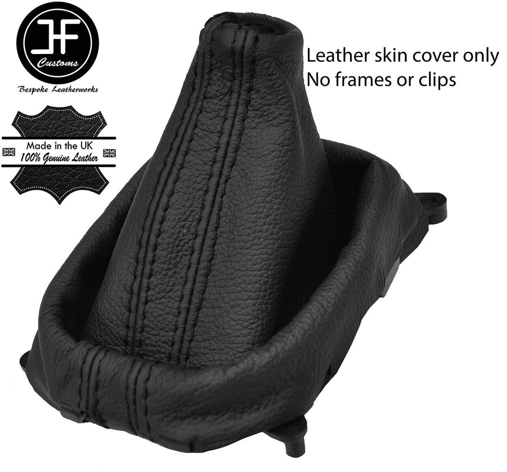 BLACK & BLACK STRIPE TOP GRAIN LEATHER GEAR GAITER FITS MAZDA 323 323F 98-04