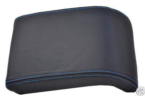 FITS VAUXHALL VECTRA C LEATHER ARMREST COVER L BLUE  STITCH CUSTOM NEW