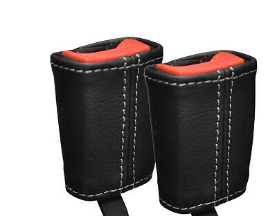 grey stitch FITS SMART FORFOUR & MITSUBISHI COLT 2X SEAT BELT STALK LHTR COVERS
