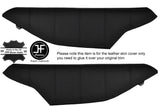BLACK STITCH 2X DOOR CARD TRIM LEATHER COVERS FITS DELOREAN DMC-12 1981-1983