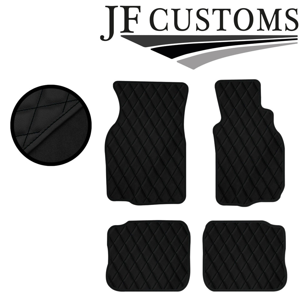 BLACK DIAMOND STITCH VINYL 4X TAILORED FLOOR CARPETS FOR MITSUBISHI EVO 4 5 6