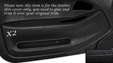 BLACK STITCH 2X FRONT DOOR CARD TRIM SKIN COVERS FITS HONDA CIVIC COUPE 92-95
