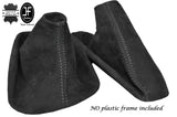 WHITE STITCH REAL DARK GREY SUEDE GEAR HANDBRAKE GAITER FOR BMW 3 SERIES E36 E46