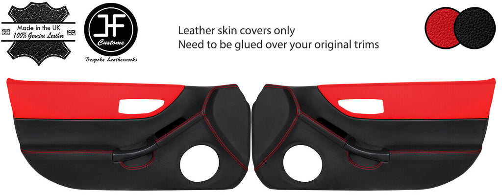 BLACK RED  2 TONE 2X FULL DOOR CARD LEATHER COVERS FOR HONDA CRX DEL SOL 92-97