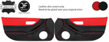 BLACK RED  2 TONE 2X FULL DOOR CARD LEATHER COVERS FOR HONDA CRX DEL SOL 92-97
