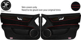 RED STITCH 2X DOOR CARD&ARMREST TRIMS SUEDE COVERS FOR MERCEDES C CLASS W204