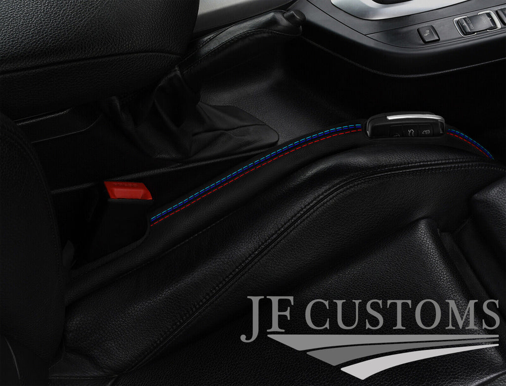 TRI STITCH ITALIAN LEATHER 2X CAR KEY HOLDER PROTECTOR FITS BMW E81 E82 E87 E88