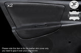 BLACK STICH 2X REAR DOOR CARD TRIM LEATHER COVERS FITS PEUGEOT 207 07-14 5 DOOR