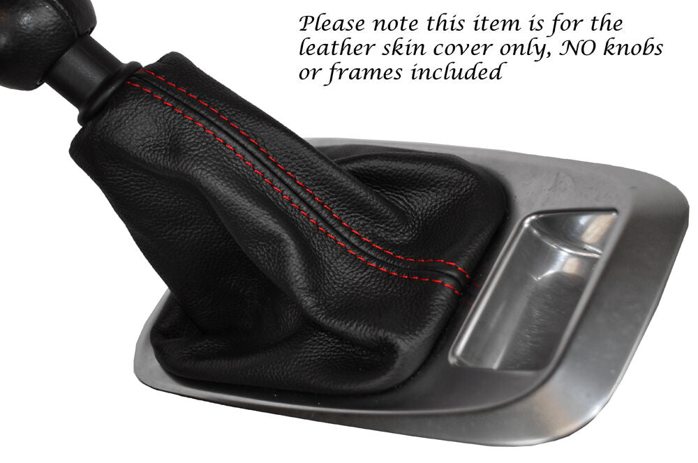 RED STITCHING LEATHER MANUAL GEAR GAITER FITS PEUGEOT 3008 5008 09-14 CUSTOM NEW
