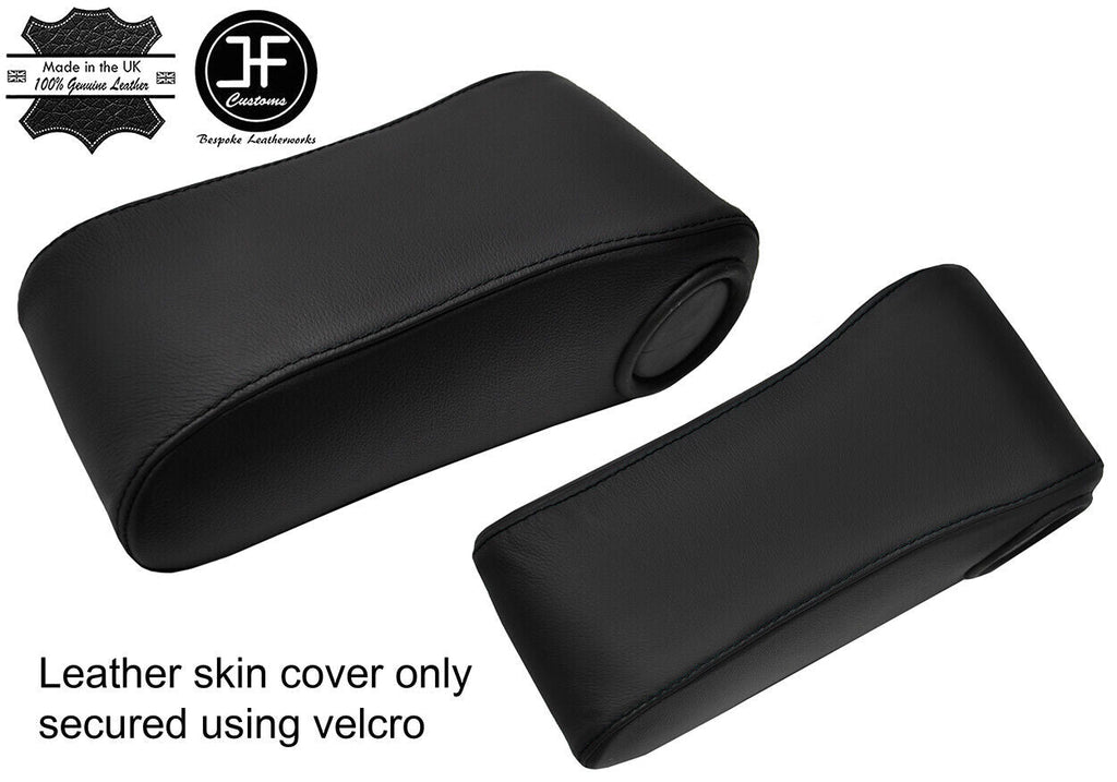 BLACK STITCH TOP GRAIN REAL LEATHER ARMREST COVER FOR MERCEDES W124 93-96