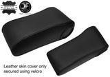 BLACK STITCH TOP GRAIN REAL LEATHER ARMREST COVER FOR MERCEDES W124 93-96