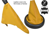 YELLOW TOP GRAIN LEATHER GEAR & HANDBRAKE GAITER FITS BMW MINI R50 R52 R53 01-06