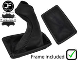 BLACK STITCH LEATHER MANUAL GEAR GAITER+PLASTIC FRAME FOR MERCEDES E CLASS W211