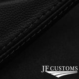 BLACK STITCH MANUAL CENTRE CONSOLE TRIM LEATHER SKIN COVER FITS JAGUAR E TYPE