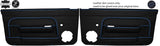 BLUE  STITCH 2X FRONT DOOR CARD LEATHER COVERS FITS RENAULT 5 GT TURBO PHASE 2