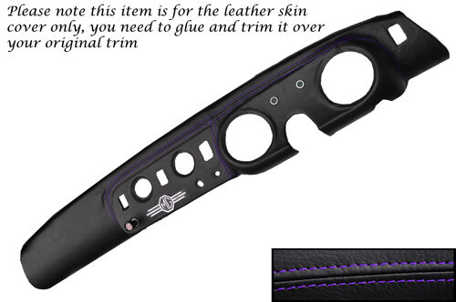 PURPLE STITCH FITS MG MG MIDGET 64-79 DASH DASHBOARD LEATHER SKIN COVER ONLY