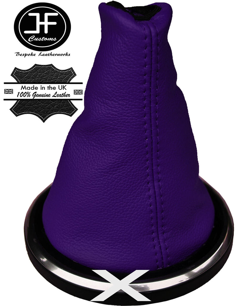 PURPLE GENUINE ITALIAN LEATHER GEAR GAITER FOR FORD FIESTA MK6 FUSION 2002- 2008