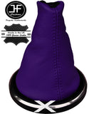 PURPLE GENUINE ITALIAN LEATHER GEAR GAITER FOR FORD FIESTA MK6 FUSION 2002- 2008